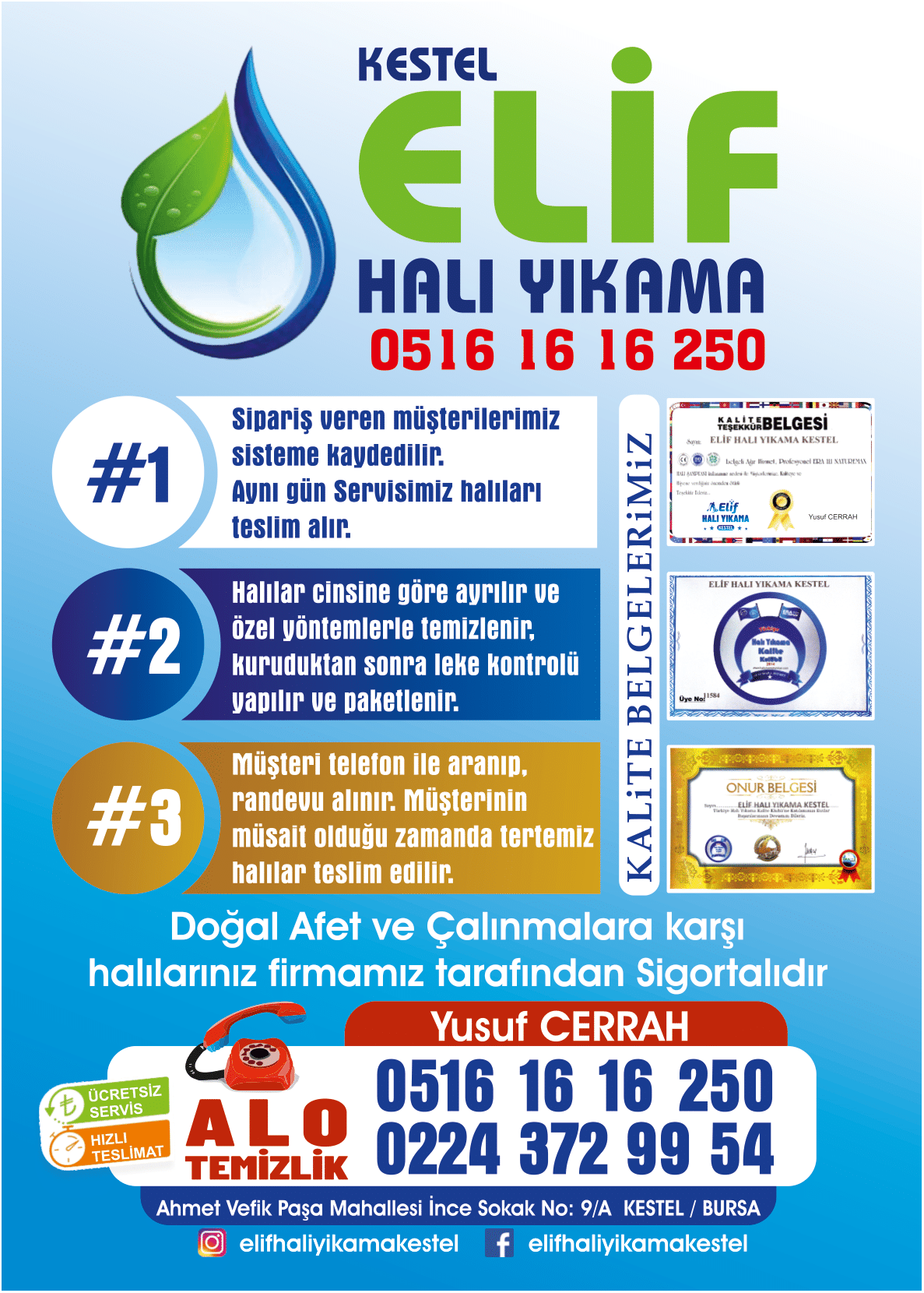 Elif Halı Yıkama Bursa Ön Broşür